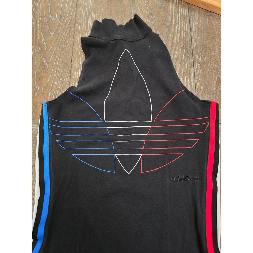 Adidas Originals Mock Neck Tricolor Trefoil Tank Dress US L Black - Picture 11 of 11